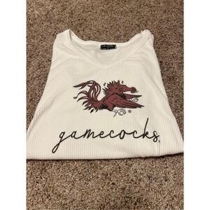 Gameday Couture Gamecocks ribbed white Top XLarge